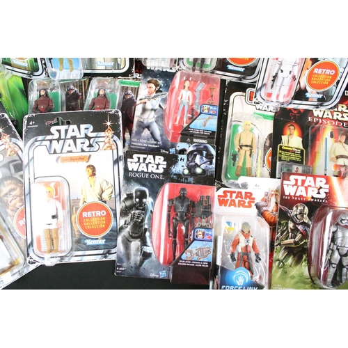 355 - Star Wars - Collection of 36 carded and boxed figures to include examples from The Vintage Collectio... 