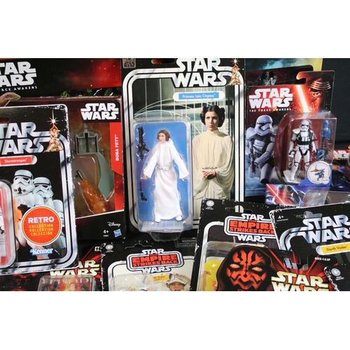 355 - Star Wars - Collection of 36 carded and boxed figures to include examples from The Vintage Collectio... 