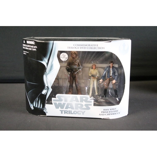 367 - Star Wars - Seven boxed / carded Star Wars plastic figure sets to include 3 x Commemorative Trilogy ... 