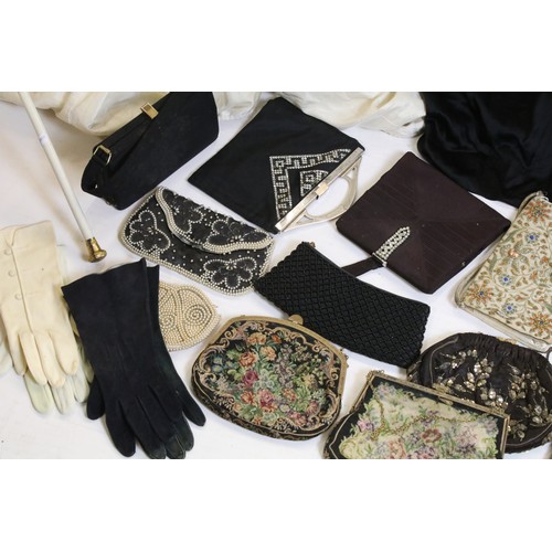 427 - Vintage fashion - A collection of 19th century onwards clothing & accessories to include a Victorian... 