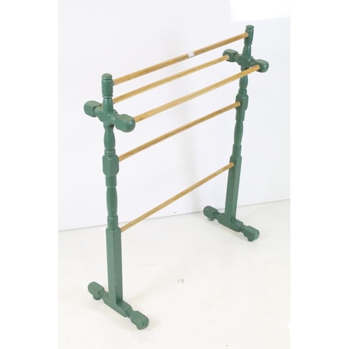 675 - Victorian Part Painted Pine Towel Rail, 69cm long x 86cm high