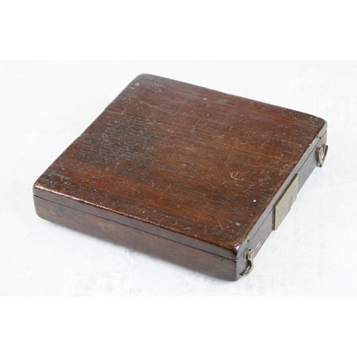 216 - An antique wooden cased compass marked Pattingham to the dial, case measures approx 16cm wide