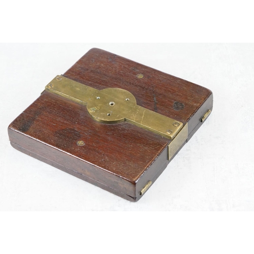 216 - An antique wooden cased compass marked Pattingham to the dial, case measures approx 16cm wide