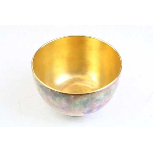 14 - Late 20th century Royal Worcester bowl with gilded interior and berry and fruit decoration, signed '... 