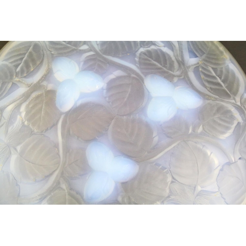 8 - Arrers of France opalescent glass circular dish, in the manner of Lalique, releif moulded with sweet... 