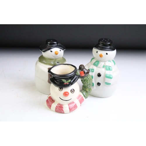 34 - Mixed ceramics to include 4 x Royal Doulton Snowman character jugs (Christmas Robin Snowman, 2 x Chr... 