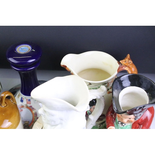 36 - Mixed glass & ceramics to include a late 19th / early 20th century Doulton Lambeth stoneware jug, St... 