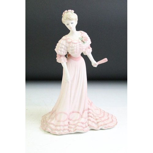 42 - Nine boxed Coalport lady figurines to include 2 x Ladies of Fashion (Melanie, Regina) and 7 x Age of... 