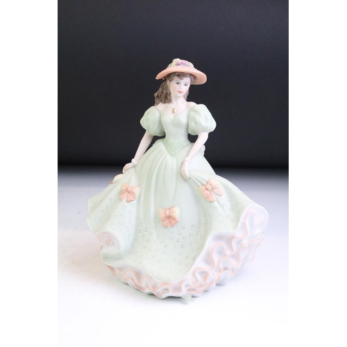 42 - Nine boxed Coalport lady figurines to include 2 x Ladies of Fashion (Melanie, Regina) and 7 x Age of... 