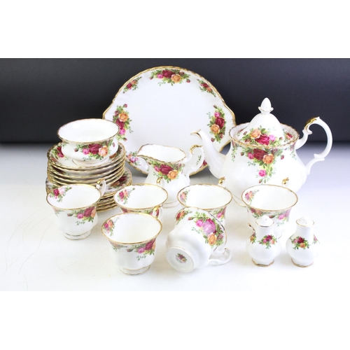 60 - Royal Albert ' Old Country Roses ' tea set for six, to include teapot, 6 cups & saucers, 6 tea plate... 