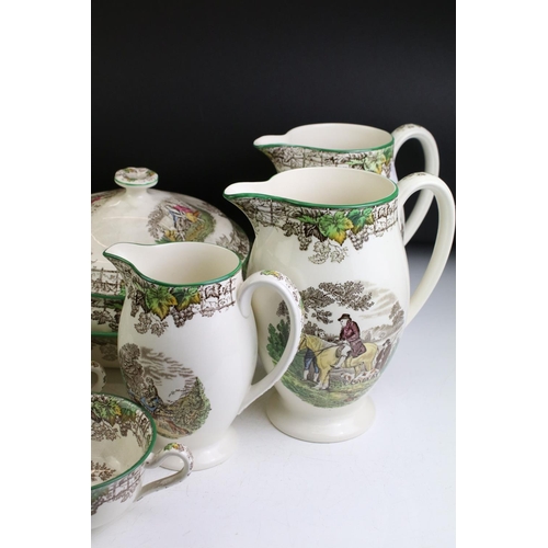 61 - Copeland Spode ' Spode's Byron ' tea & dinner ware to include tureens, jugs, lunch plates, soup cups... 