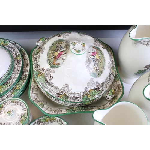 61 - Copeland Spode ' Spode's Byron ' tea & dinner ware to include tureens, jugs, lunch plates, soup cups... 