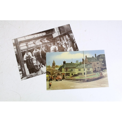 410 - Collection of postcards of local interest to include mostly postcards related to Calne, three embroi... 