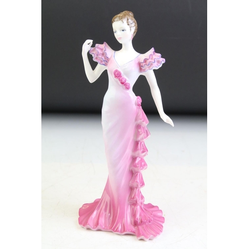 77 - Five Coalport porcelain lady figurines to include Ladies of Fashion Jacqueline (1995 Figurine of the... 