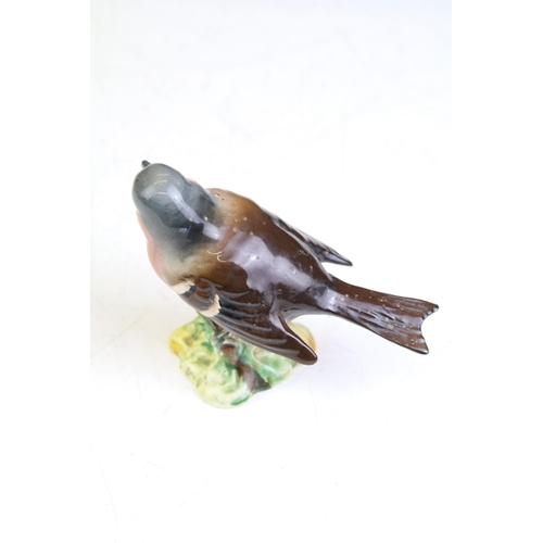 81 - Beswick lesser Spotted Woodpecker, ceramic Jay marked A M Cooper, bisque robin figuirne and small bi... 