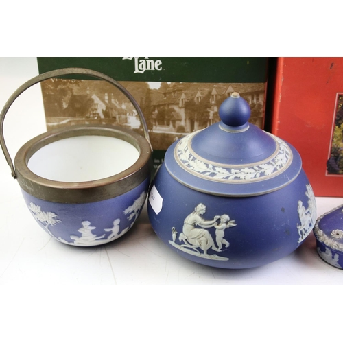 97 - Assortment of ceramics to include 19th Century Wedgwood jasperware, Royal Doulton character jugs; Jo... 