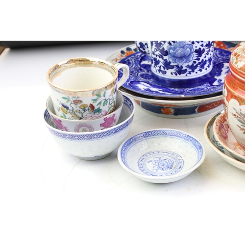 98 - Collection of Oriental Ceramics to include blue and white, Imari, Japanese tea wares etc.