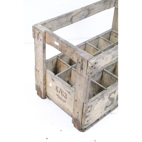 585 - Vintage French Wooden Advertising ' Suze ' Fifteen Bottle Crate, 39cm high x 57cm wide