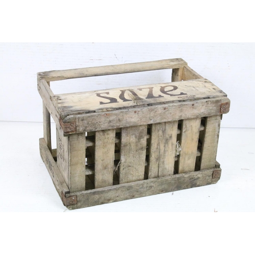 585 - Vintage French Wooden Advertising ' Suze ' Fifteen Bottle Crate, 39cm high x 57cm wide