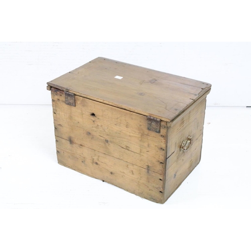 587 - 19th century Pine Tack Box, 30cm high x 45cm wide x 28cm deep