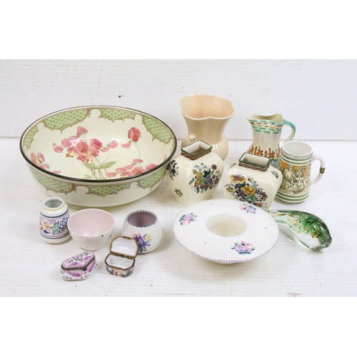 120 - Mixed ceramics & glass to include a large Royal Doulton floral washbowl (38cm diameter), near pair o... 