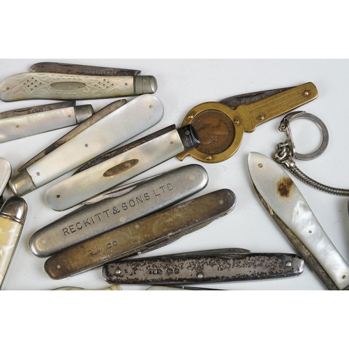 206 - A collection of mainly early 20th century pocket knives and folding fruit knives to include hallmark... 