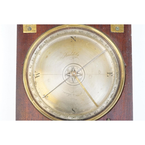 216 - An antique wooden cased compass marked Pattingham to the dial, case measures approx 16cm wide