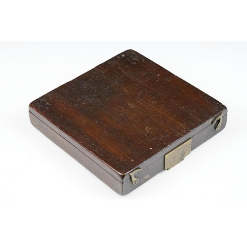 216 - An antique wooden cased compass marked Pattingham to the dial, case measures approx 16cm wide