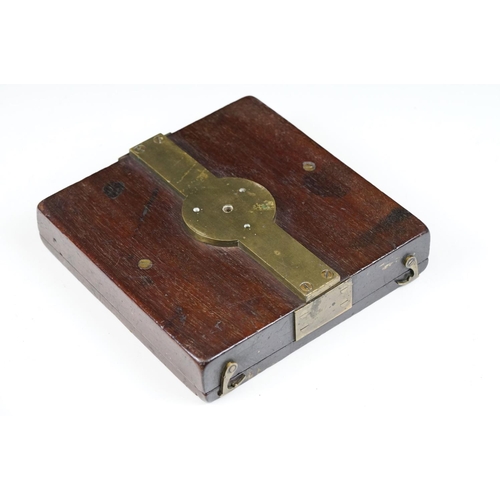 216 - An antique wooden cased compass marked Pattingham to the dial, case measures approx 16cm wide