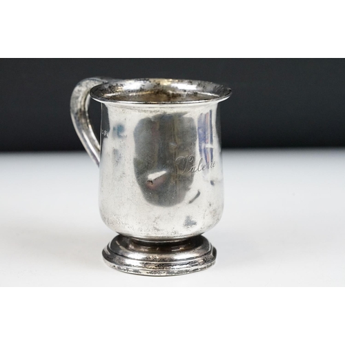 221A - A fully hallmarked sterling silver christening cup, assay marked for Birmingham and dated 1931