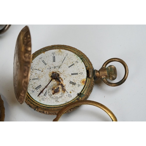 228 - A small collection of watches to include a silver cased examples together with a vintage brooch.