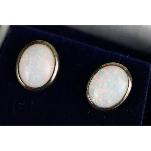 247 - Pair of Silver and Opal Earrings