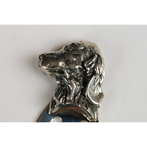 255 - Silver Bookmark with Dog Finial