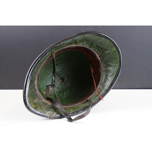 161 - Second World War ( WWII ) era Hull City policeman's hat with green canvas interior. Measures 18cm ta... 