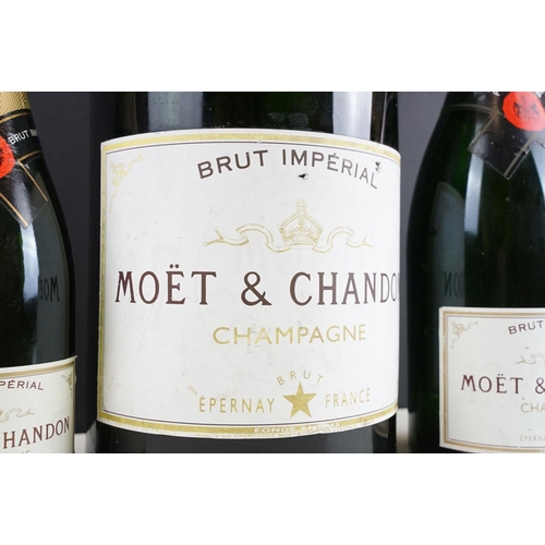 177 - Large Moet & Chandon champagne dummy bottle together with two smaller examples. Measures 68cm tall, ... 