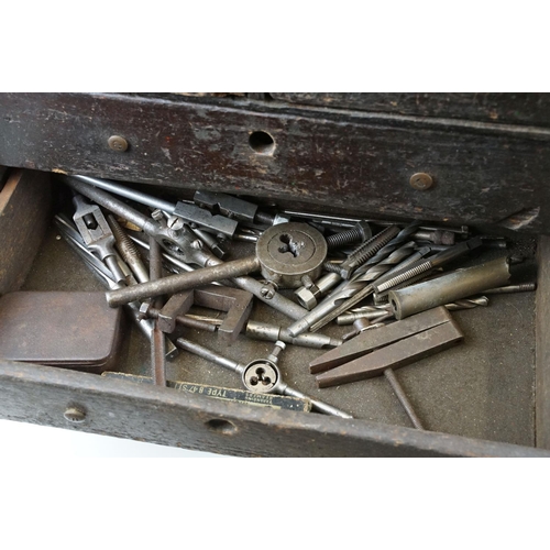 180 - 20th Century tool chest with two over three drawers housing assorted tools within. Tools to include ... 