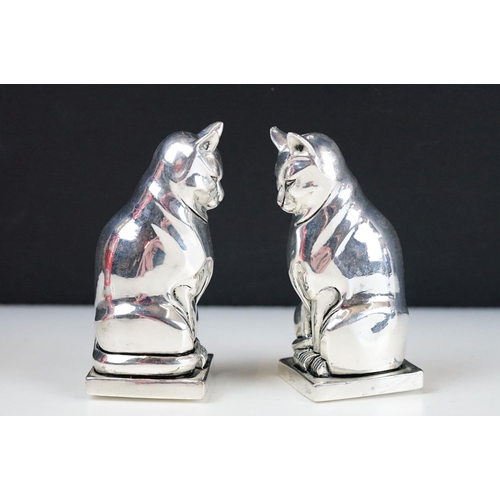 266 - Pair of Silver Plated Condiments in the form of Cats