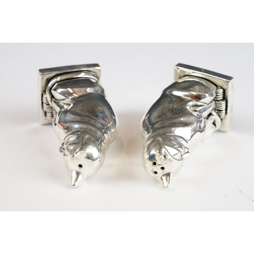 266 - Pair of Silver Plated Condiments in the form of Cats