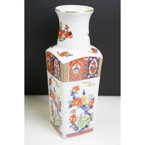 111 - Collection of Oriental style vases to include a Victorian bamboo style vase, vase of 100 flowers by ... 