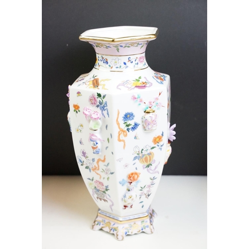 111 - Collection of Oriental style vases to include a Victorian bamboo style vase, vase of 100 flowers by ... 