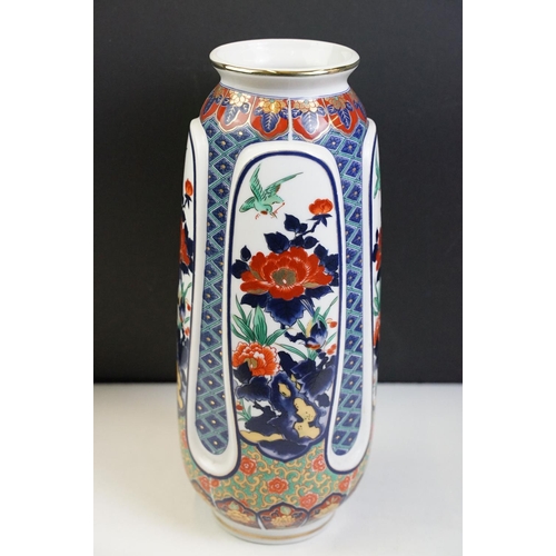 111 - Collection of Oriental style vases to include a Victorian bamboo style vase, vase of 100 flowers by ... 