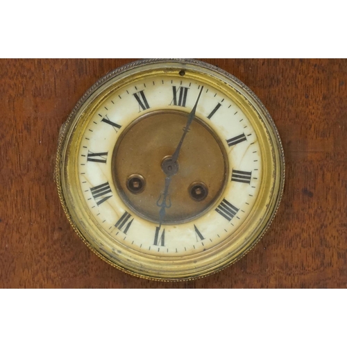 354 - Early 20th Century oak Westminster chime mantle clock together with a Vienna wall clock with art nou... 