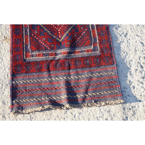 644 - Woolen Hand Knotted Meshwani Runner Rug, 233cm x 58cm