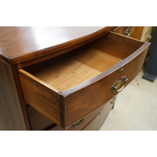 646 - Antique Mahogany Chest of Two Short over Three Long Drawers raised on swept feet, 105cm high x 102cm... 