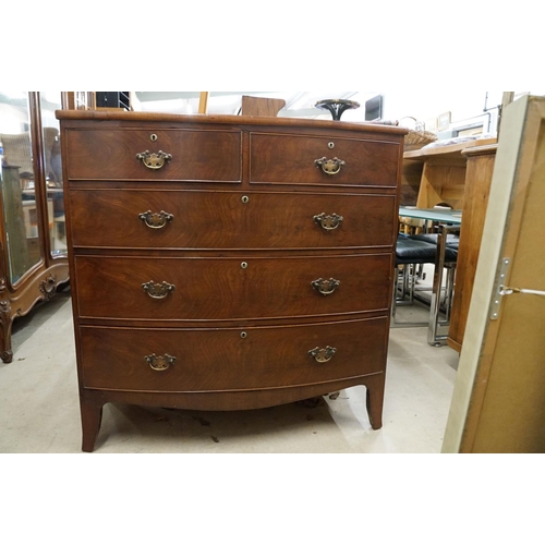 646 - Antique Mahogany Chest of Two Short over Three Long Drawers raised on swept feet, 105cm high x 102cm... 