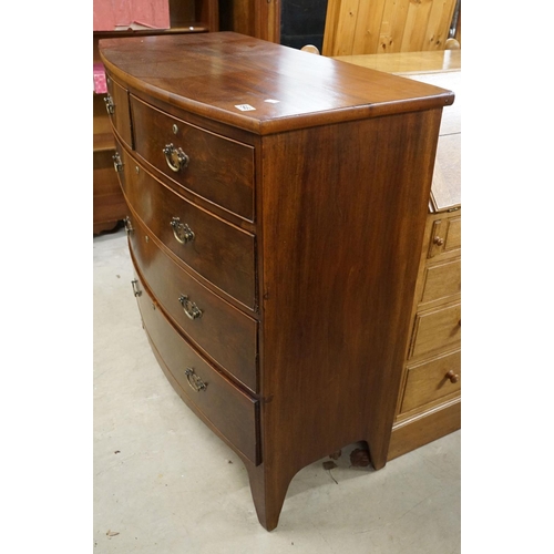 646 - Antique Mahogany Chest of Two Short over Three Long Drawers raised on swept feet, 105cm high x 102cm... 