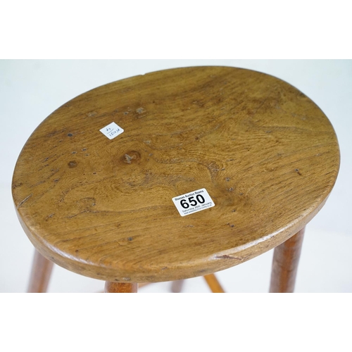 650 - Ash and Elm Kitchen High Stool, 79cm high x 38cm wide