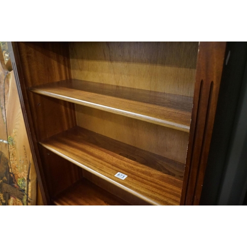 673 - Edwardian style Mahogany Inlaid Bookcase with five adjustable shelves, 195cm high x 83cm wide x 30cm... 