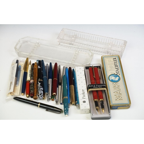 312 - Collection of Pens and Writing Equipment including Fountain Pens with 14K nib