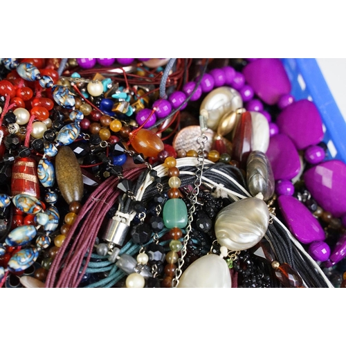 339 - A large collection of mainly contemporary costume jewellery to include a large quantity of beaded ne... 